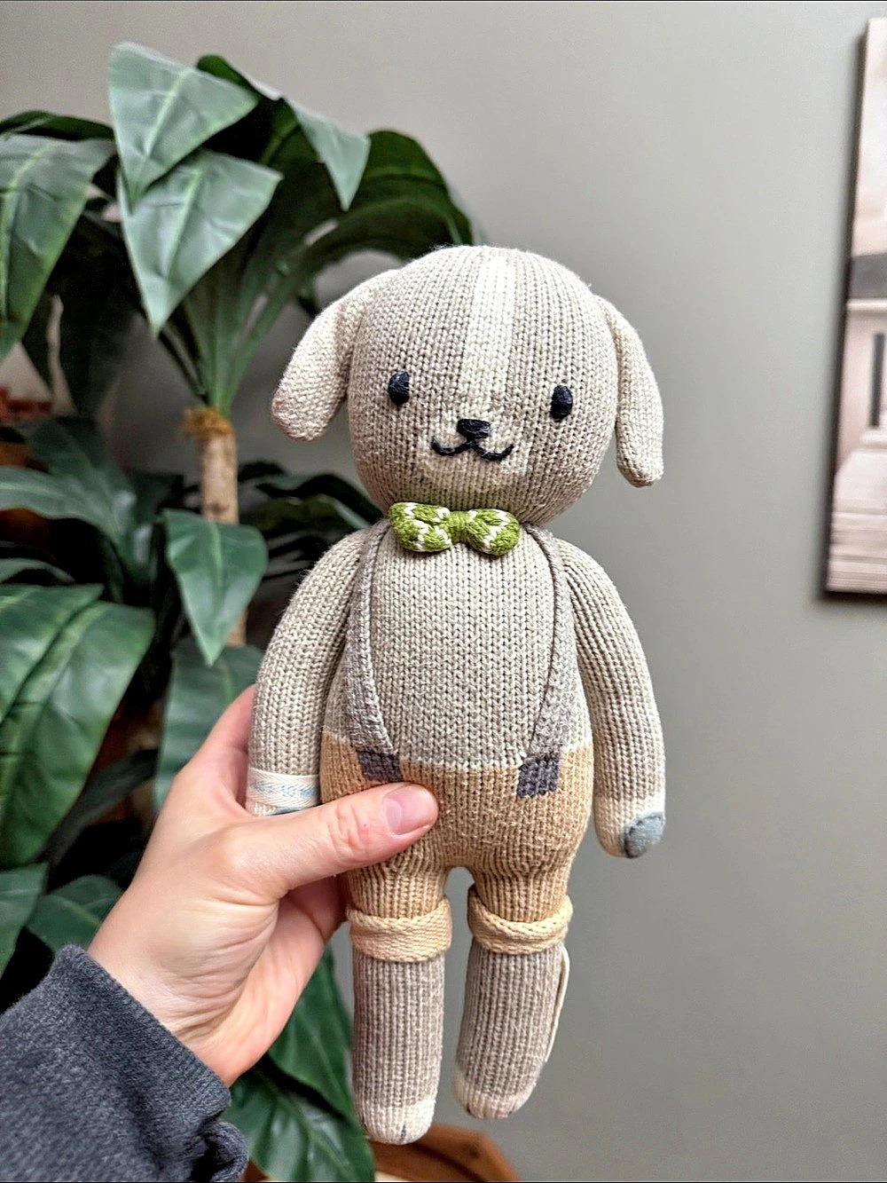 cuddle + kind Noah the Dog Hand Knit Dog Plush Toy Handmade HandKnit Plush Toy